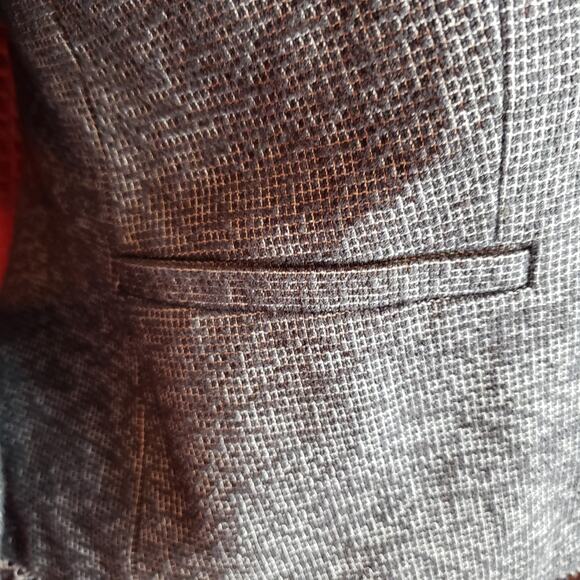 Ann Taylor Factory fringe edge black & white checked tweed women's blazer sz 0 - Picture 7 of 10